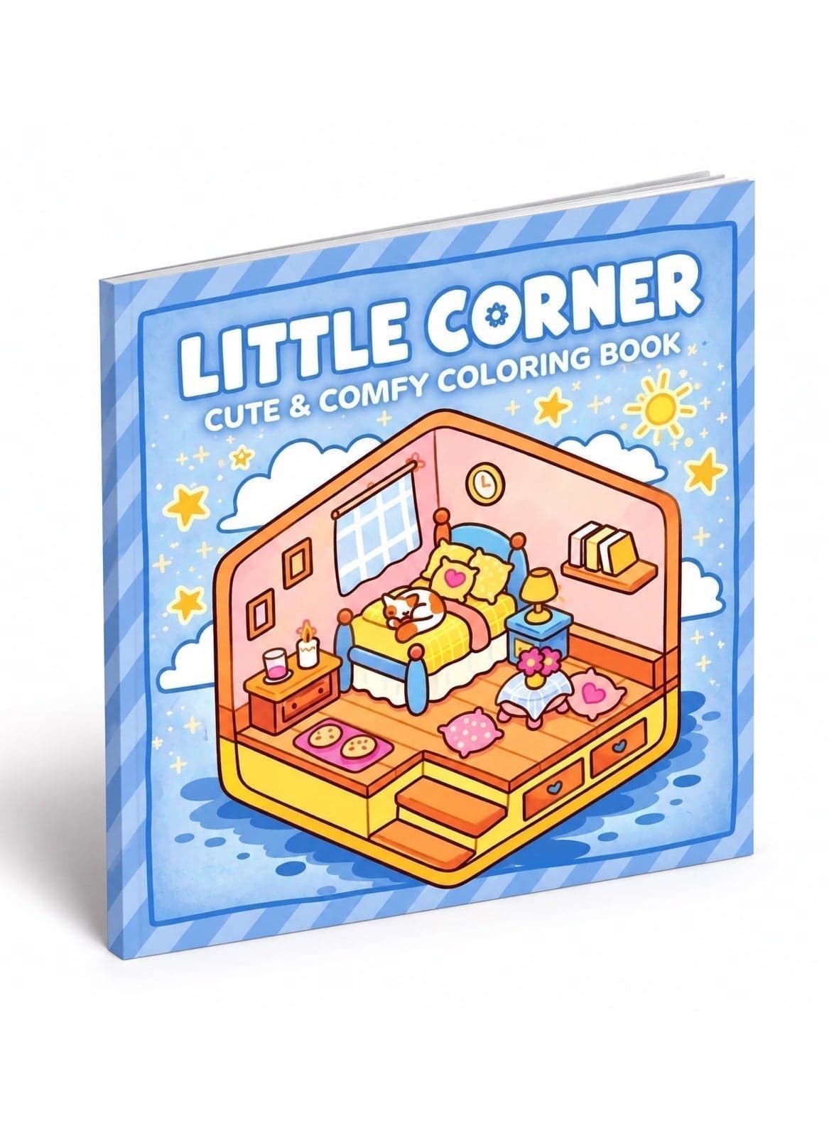 Cozy Corner Coloring Book for Adults - 30 Single-Sided Pages – Little Corner | Cute & Relaxing Coloring Book | Stress Relief Crafts, Activities & Sticker Books