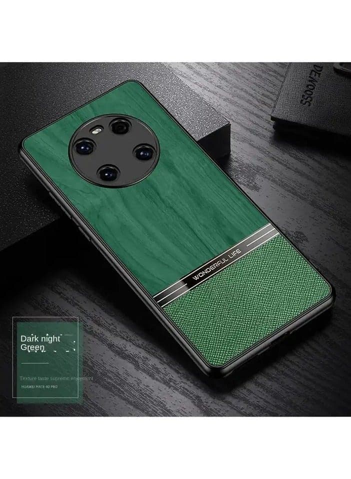 Elmo3ezz Shockproof Wood Grain Skin PU and TPU Shockproof Luxury Phone Case for Redmi Note 12 4g (Green) Cases & Covers (٢)