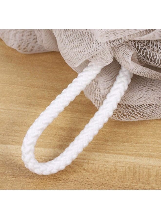 Shower Puff 4 Pack Bath Sponge Shower Loofahs Pouf Ball Mesh Bulk Puffs Large, Shower Essential Skin Care Bathing Accessories (4)
