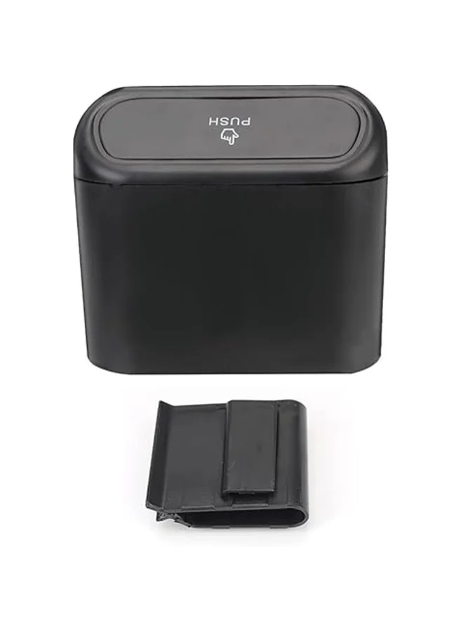 Miytsya Black Car Trash Can with Lid, Leak Proof Hanging Mini Dustbin, Folding Automotive Garbage Organizer, Multifunctional Storage Container for Car, Home, Office Car Trash Bins (٢)