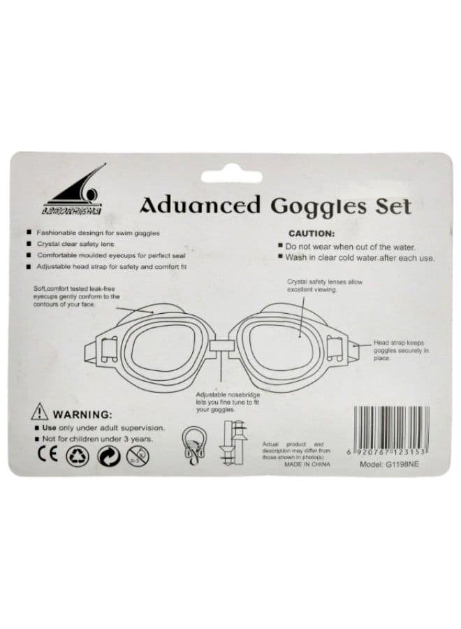 Advanced Swim Goggles Set for Youth Sports with Ear Plugs and Nose Clip Swimming Goggles (2)