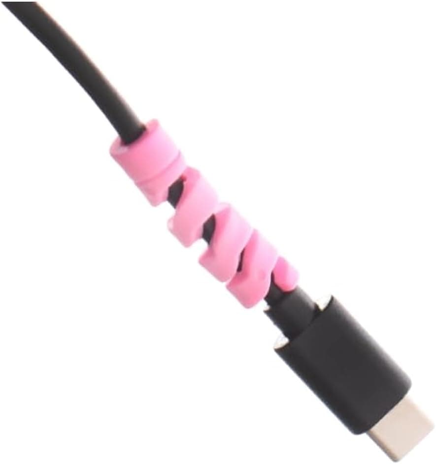 Wonka Silicone Cable Bite Protector Kit Designed With Colorful Twisted Shaped For Charger Cable Protection Set Of 4 Pieces - Multi Color (3)