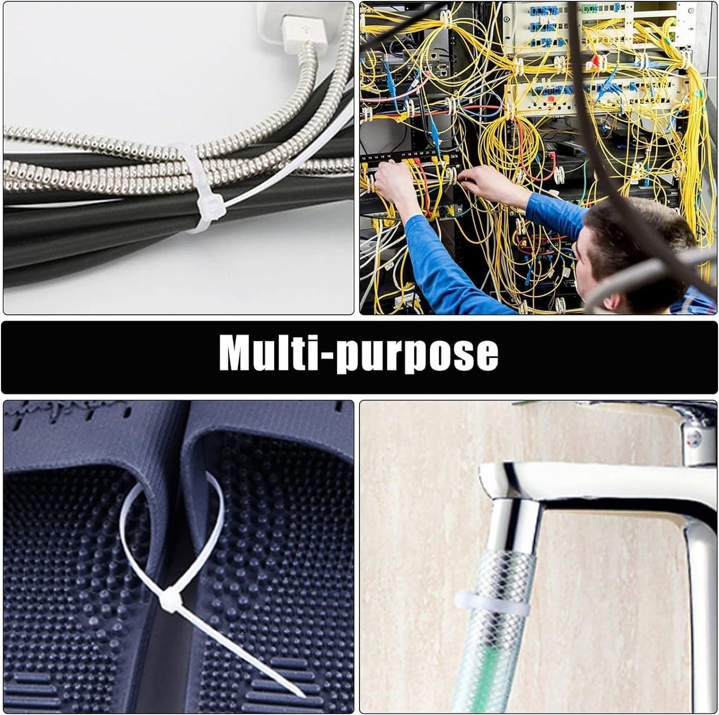 Zip Ties Heavy Duty 10 CM Cable Ties 20pcs, Nylon Self-Locking Strong Outdoor Wire Ties Wraps with 120 Pounds Tensile Strength - color may vary (7)