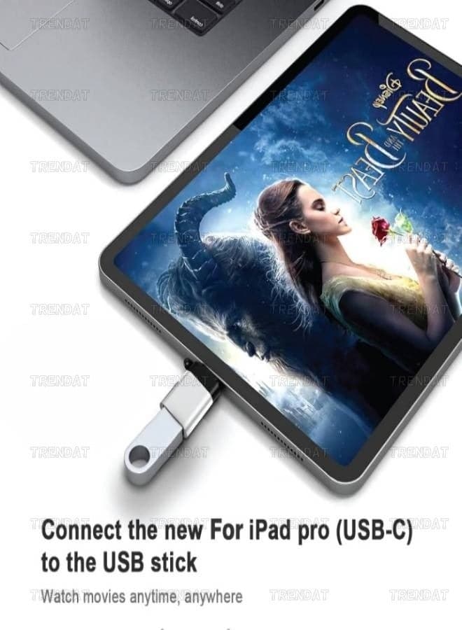 OTG Type C to USB 3.0 Adapter Compatible with MacBook, Galaxy USB Adapter, OnePlus, MacBook and All Type C Devices - 2 Pack Black (٧)