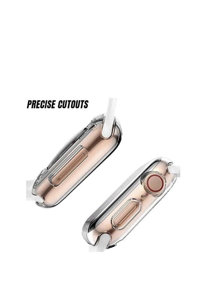 Compatible with iWatch Series 7 Case, TPU Anti-Scratch Protective Cover with Bumper (Clear, 45mm), TPU (٣)