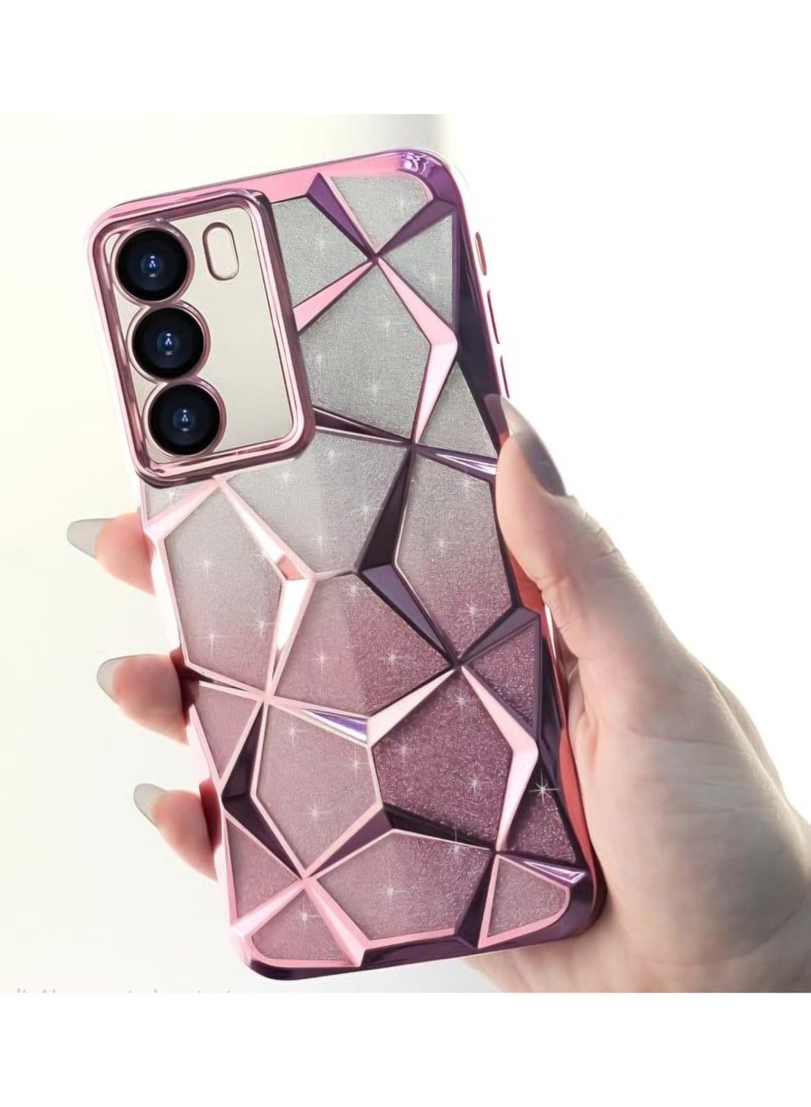 Case compatible with Realme C71 Features a glossy gradient finish, soft transparent TPU silicone, camera protection, and shock resistance; Back case for women and girls – pink