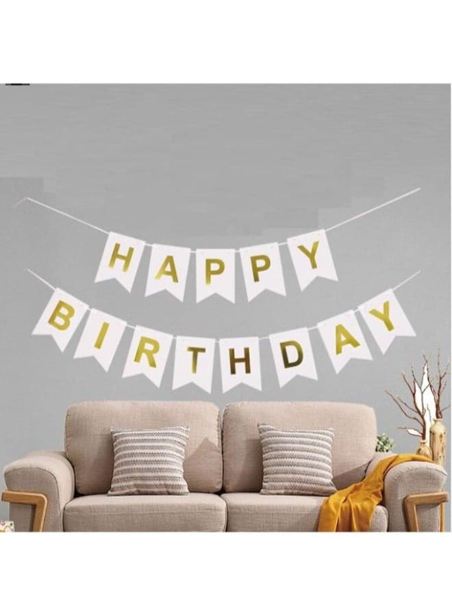 5-Piece Happy Birthday Balloon Set With Hanging Flag