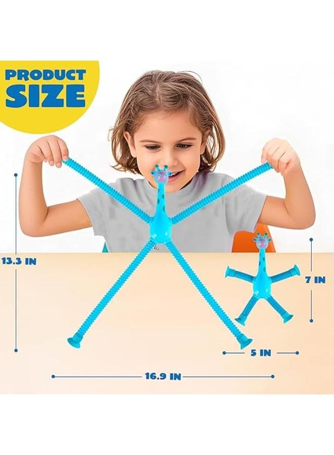 Pop Tubes Robot Fidget Toys for Kids, 2Pack Fidget Pop Telescopic Suction Cup Toy for Stress and Anxiety Relief, Novelty Stocking Stuffers for Toddles, Teens (2Pack Robot) (2)