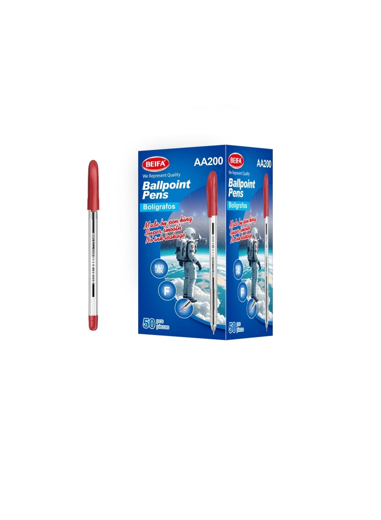Beifa ball pen 0.7 mm red model AA200-50B1 Ballpoint Pens