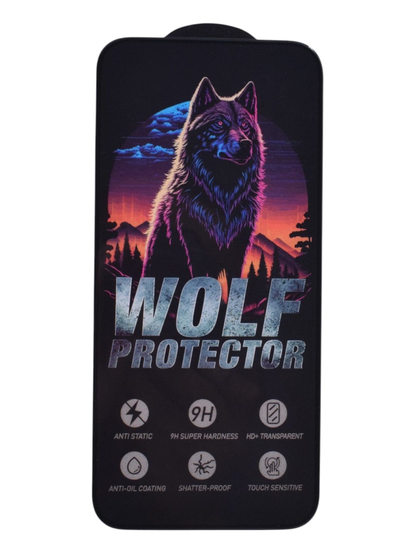 Wolf Glass Screen Protector for Oppo Reno 14 Anti-Static & Anti-Scratch Protective Film - Black & Clear Mobile Screen Protectors (٣)