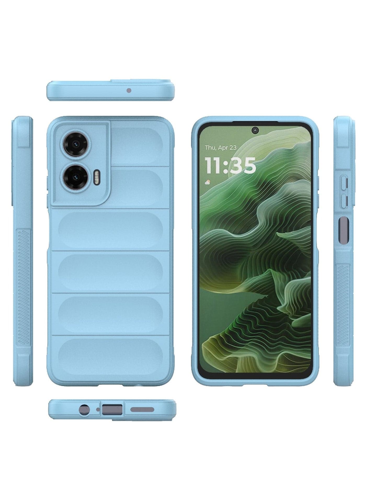 Phone case cover Magic Shield TPU + Silicone Shockproof Phone Case For Moto G35 (Light Blue ) (2)