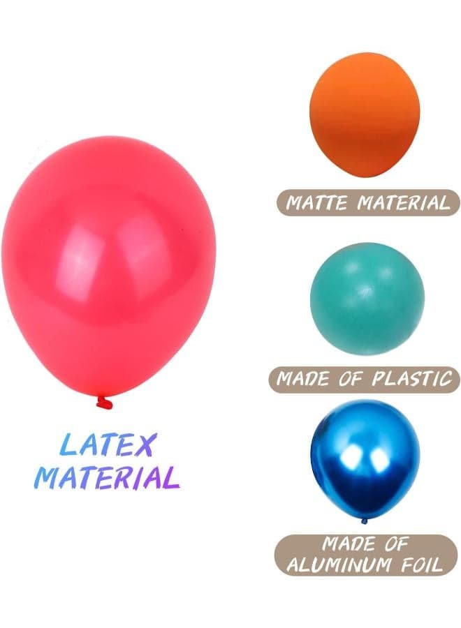 100-Pack 10-Inch Vibrant Rainbow Latex Balloons for Birthday Parties (6)