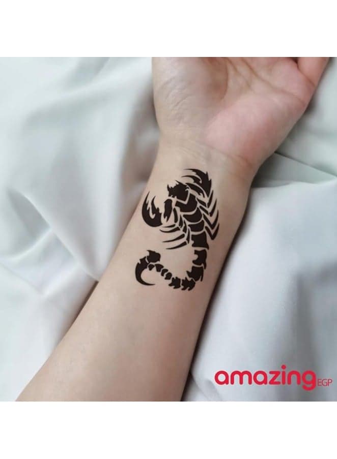 Scorpion Temporary Tattoo, Model M066, Waterproof Design, Long Lasting Body Art (M066) Makeup Tools & Accessories (٤)
