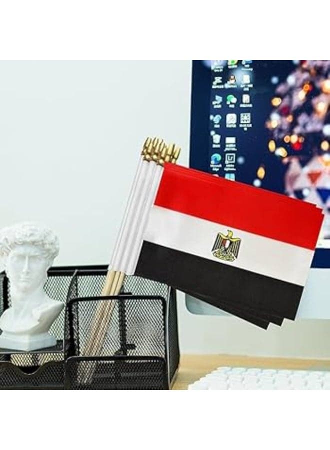 أعلام مصرية محمولة باليد للمهرجانات وكأس العالم ومنتخب مصر وفعاليات اليوم الوطني بتصميم مزدوج الجوانب للحفلات والاحتفالات والديكور، حجم أكبر من20 سم × 28 سم، 12 قطعة الأكثر مبيعا 1 (3)