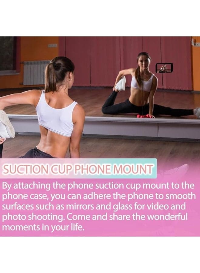 Silicone Suction Cup Phone Case Mount Double-Sided, Detachable Mount Silicon Sticky Phone Sta For iPhone aAbandroid, Habands-Free Strong Grip Holder For Selfies aVideos- Black Cases & Covers (٢)