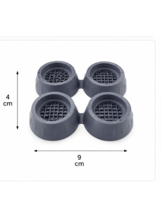 Multi-purpose plastic holder, fridge stand, washing machine legs, round furniture base - gray Furniture Hardware (٣)