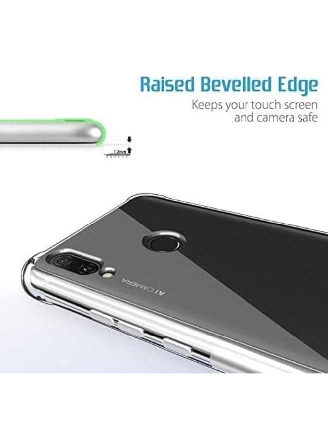 Case for Huawei Y7 2019 Y7 Prim 2019 Clear Case Soft TPU Silicone Bumper Reinforced Corner Bumper Transparent Cover (٣)