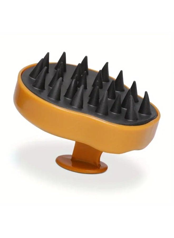 Shampoo scalp massage brush – Silicone brush for cleansing and massaging the scalp while washing hair – Helps distribute shampoo and reduce tangles – Suitable for dry and wet hair (٣)