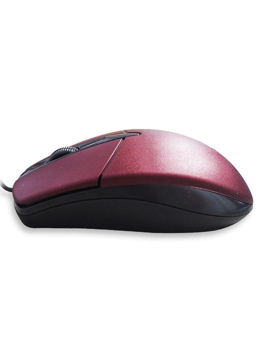 Optical Wired Gaming Mouse High-precision 1200DPI , Wheel durable and comfortable non-slip design , Anti-skid design of anti-sweat comfort waist , use it in home or office , matching with pc and laptops - Red (2)