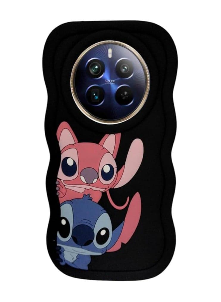 Cartoon Case Compatible with Oppo Realme 12 pro plus - Soft Slim Protective TPU Silicone Cover - Black