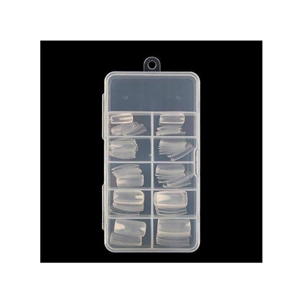 100PCS Clear Artificial Nail Tips Set with Storage Case – Full Cover Nail Extensions in 10 Sizes for Salon & DIY Manicure, Durable Long-Lasting False Nails for Stylish and Natural Look, Transparent Nail Tips Press On False Nails (2)
