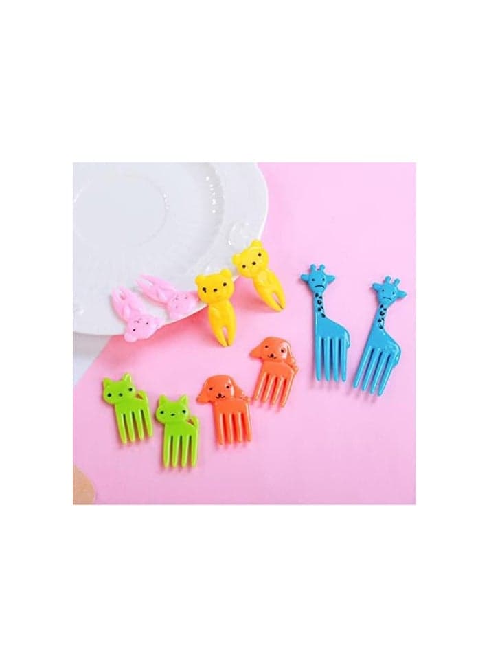Set of 10 animal-shaped fruit food forks, plastic bento box forks Forks, Knives & Spoons (4)
