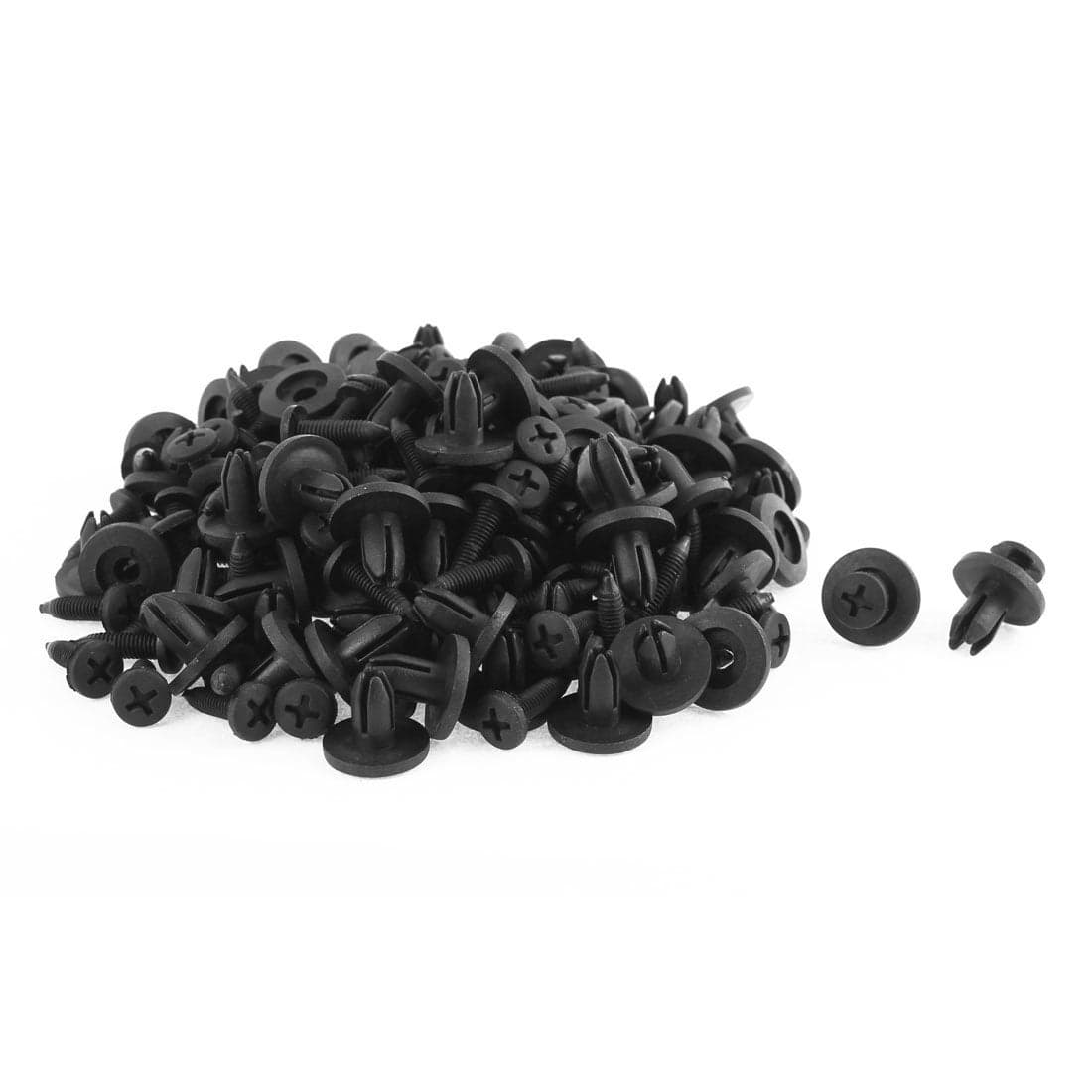 uxcell 100 Pcs Black Plastic Screw Rivet Lining Trim Panel Fastener Clips Nails & Screws