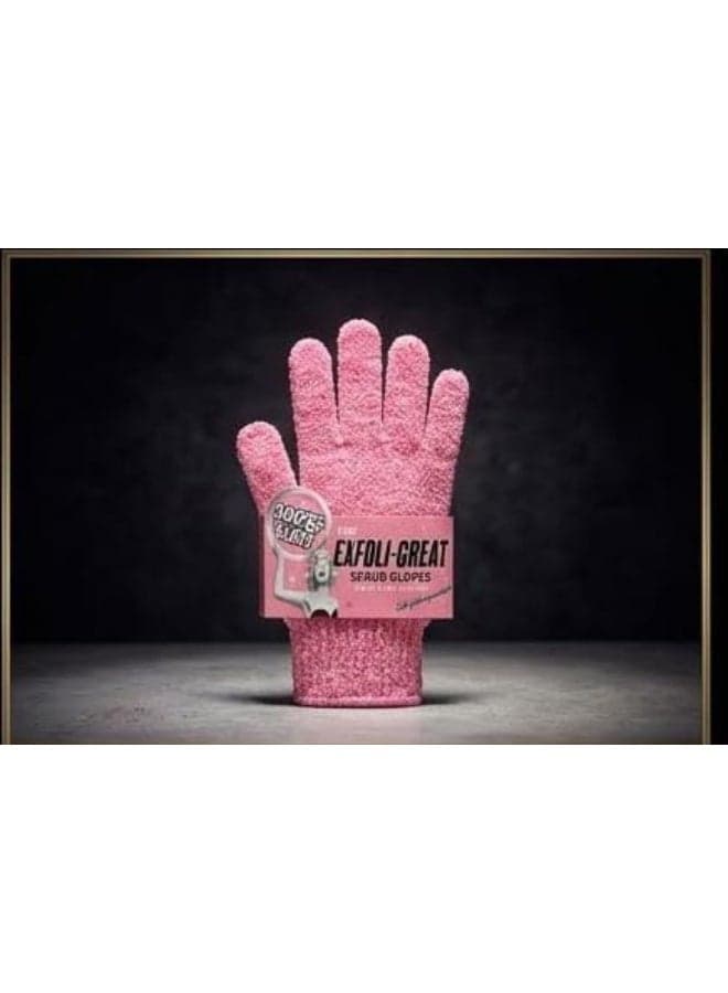 Soap & Glory Scrub Gloves Exfoliating Pink ( packaging may vary ) Bath Gloves (١٢)