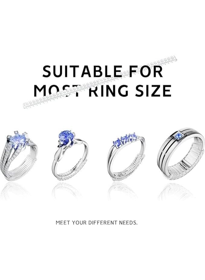 Loose Ring Size Adjuster Set – 4 Pieces with 4 Sizes – Transparent Silicone Anti-Slip Ring Guards for Secure Fit – Adjustable Tools to Resize Oversized Rings Without Permanent Alteration – Comfortable, Invisible, and Safe for Daily Wear – Perfect for Engagement, Wedding, and Everyday Rings for Women and Men Jewellery Making Beads (4)