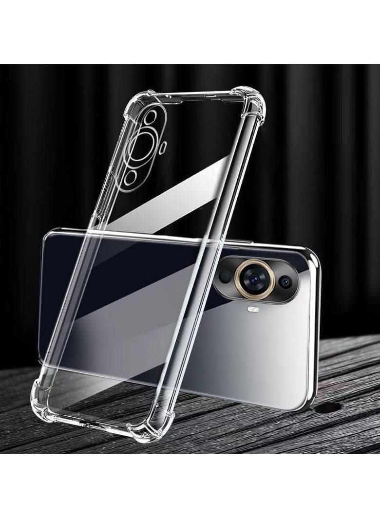 Compatible with Clear Case Cover for Huawei Nova 11 4G Not Original TPU Silicone Rubber Bumper Reinforced Back Cover for Huawei Nova 11 4G (Clear) (٣)