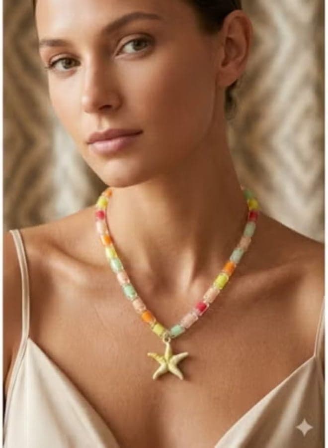 قلادة خرز ملونة بأشكال متعددة Girls' Necklaces & Pendants (2)
