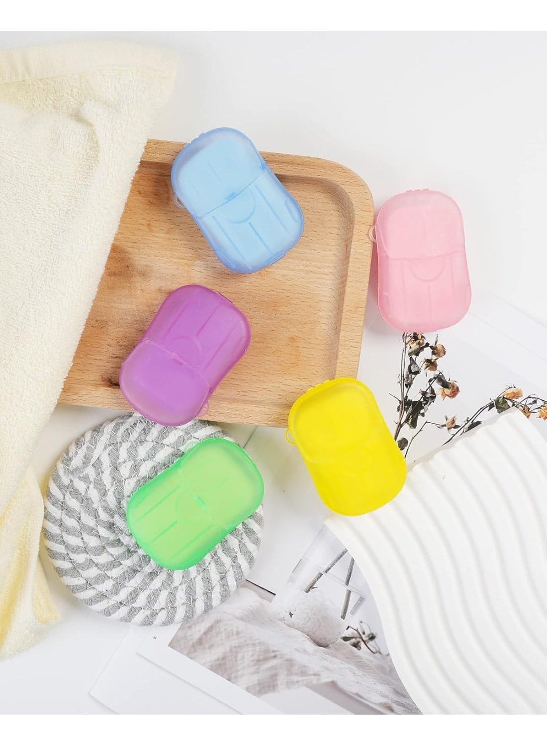 8-Box Hand Soap Sheets Set, 160 PCS – 20 Soap Sheets per Box, Portable Quick-Dissolving Scented Paper Soap, Individual Hand Wash Sheets for Travel, Camping, Hiking, Office, Outdoor Activities & Daily Use Bathroom Cleaners (٨)