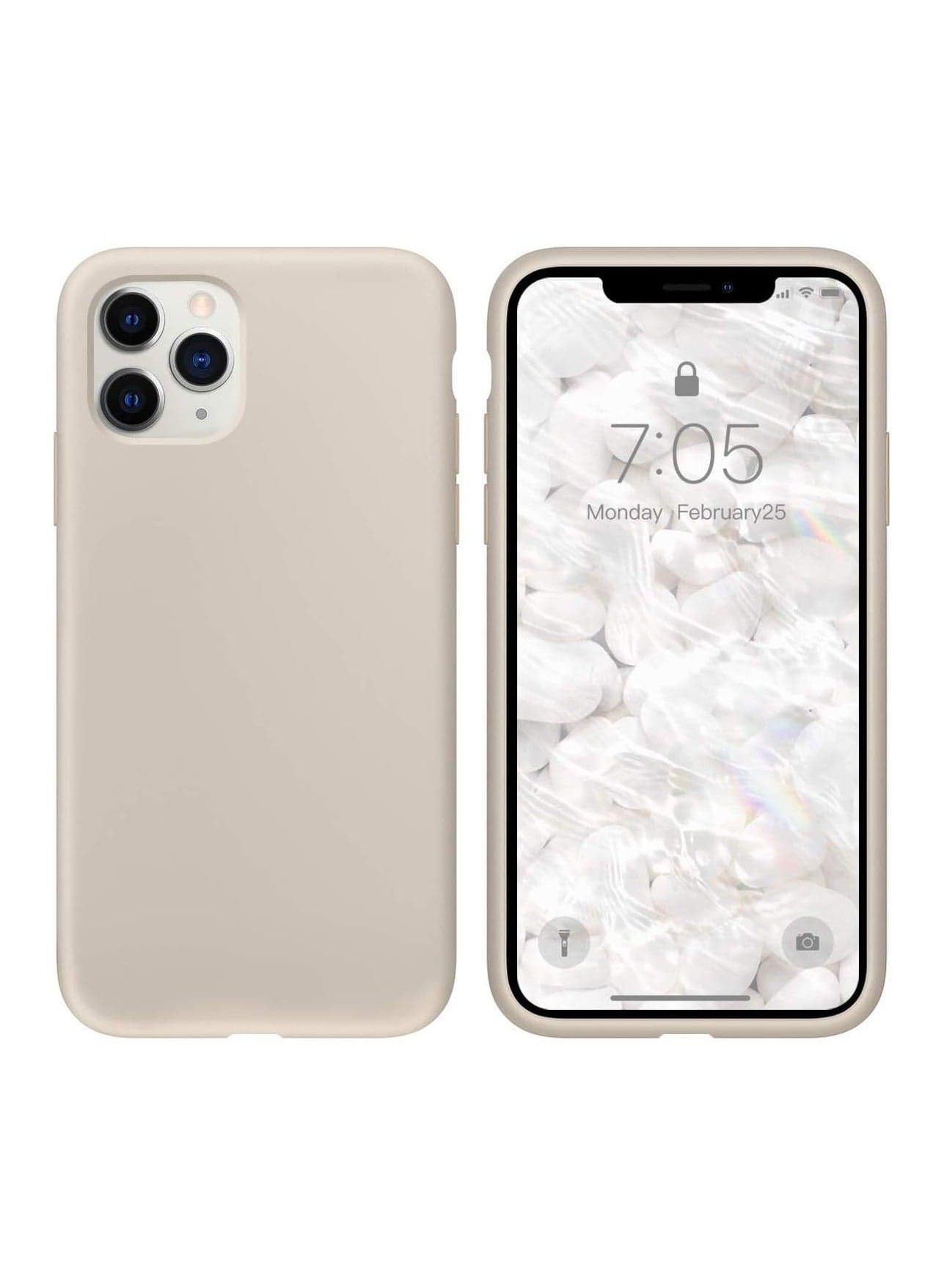 ELMO3EZZ iPhone 11 Pro Max Case 6.7 Inch, Soft Liquid Silicone Protection and Anti-Scratch Microfiber Lining Shockproof Compatible with iPhone 11 Pro Max Cover (Stone)