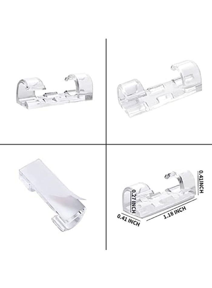 20-Piece Self-adhesive Cable Clips Organizer for Organizing Wires (Clear) Cord Organizers (٢)
