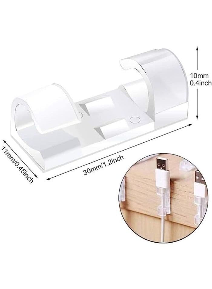 20-Piece Self-adhesive Cable Clips Organizer for Organizing Wires (Clear) Cord Organizers (٣)