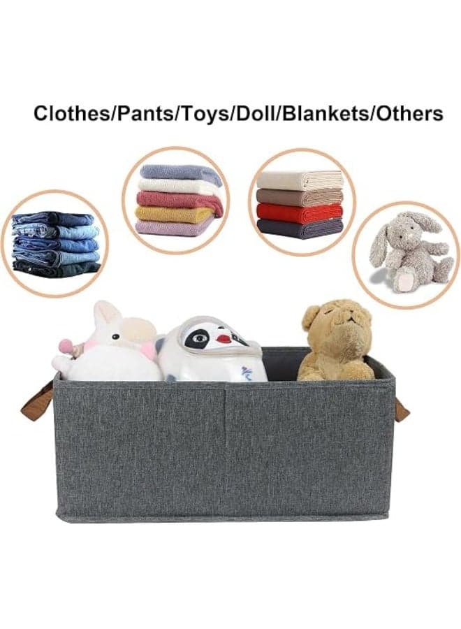 Collapsible Fabric Storage Basket Box with Handles - Clothes, Toys & Closet Organizer for Shelves & Home Storage (٣)
