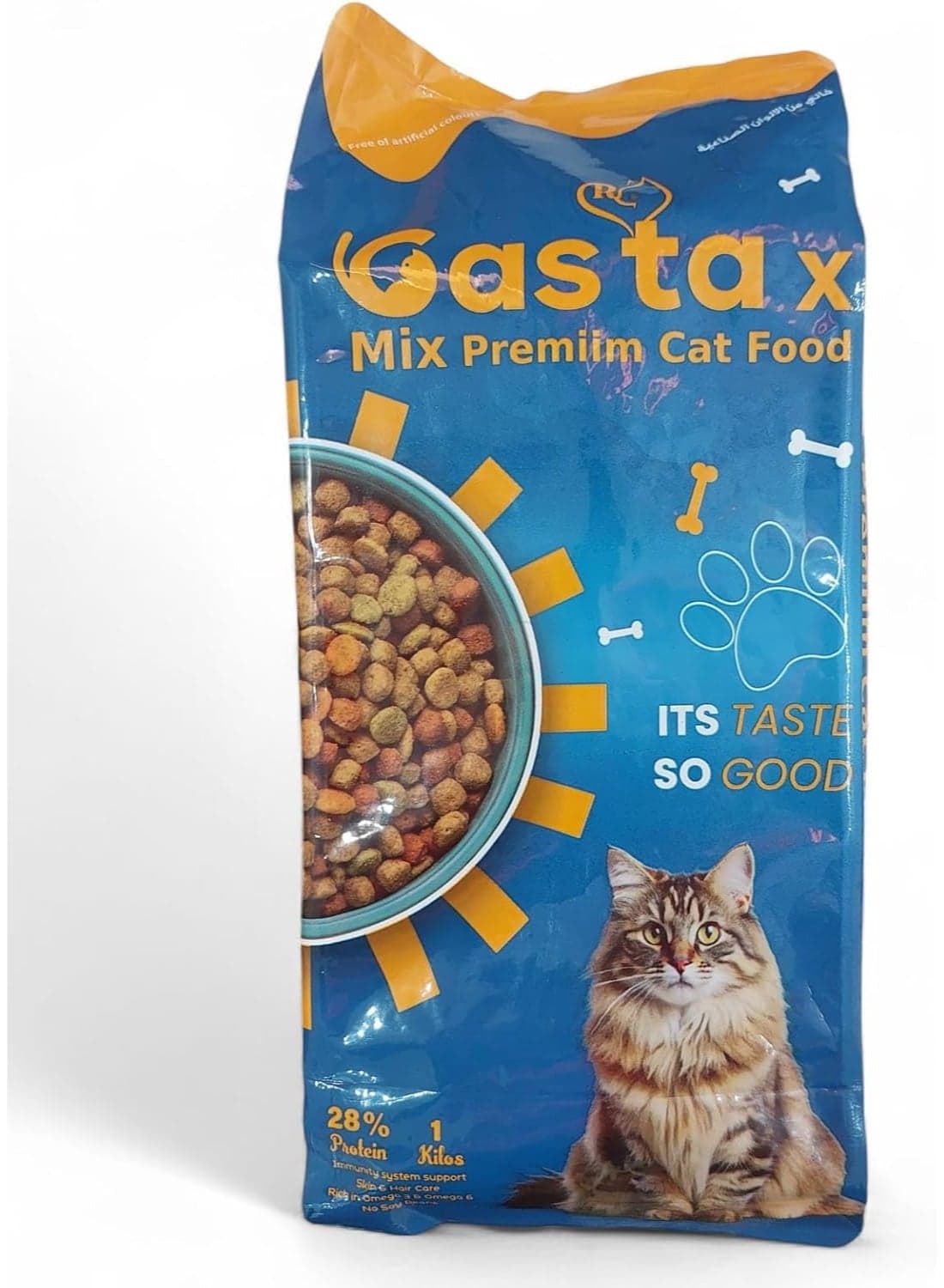 R Castax Cat Dry Food No Artificial Colors Rich in Vitamins and Minerals with 28% Protein Plus Omega 3 Vitamin B12 1kg