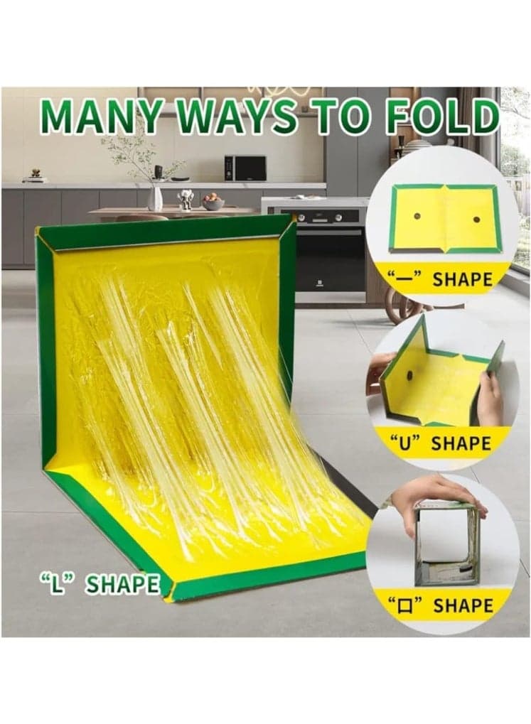 Strong Adhesive Mouse & Rat Glue Trap – Non-Toxic Powerful Sticky Capture Board for Home, Kitchen, Office, Warehouse & Farm Pest Control, Harmless to Humans, Easy Fold & Set (2)