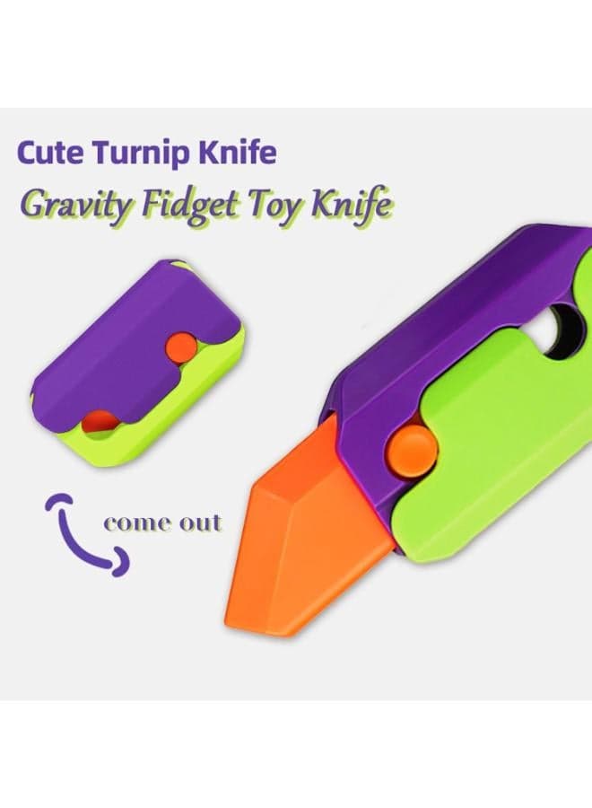 Irikdescia® 3D Printed Plastic Carrot Fidget Knife Toy for Anxiety and Stress Relief - Green Squishy Toys (3)