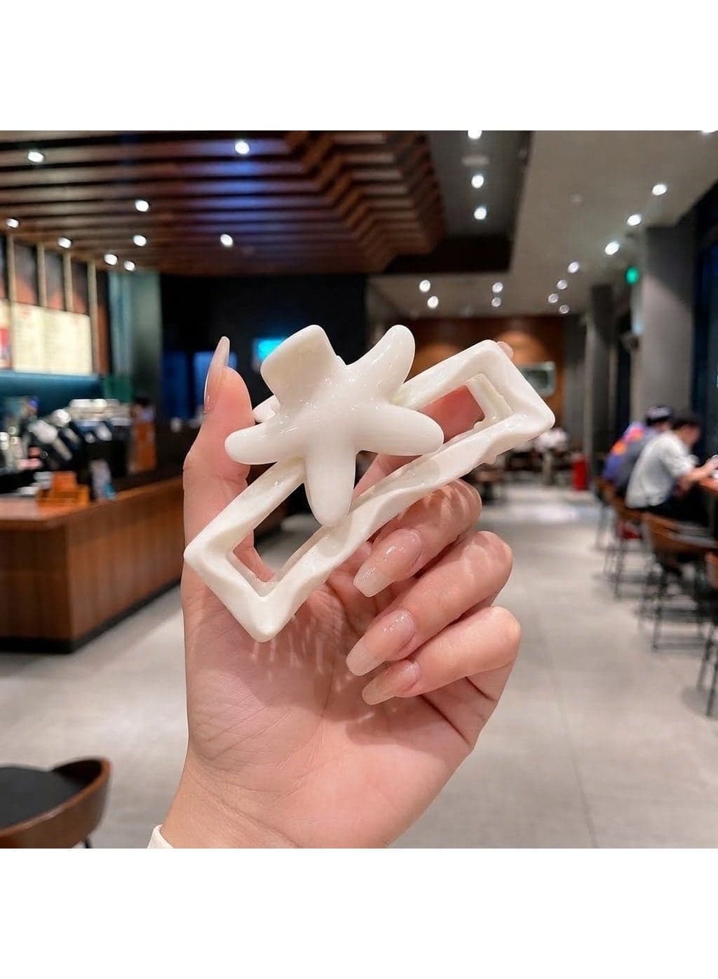 White Starfish Design Hair Claw Hair Clips