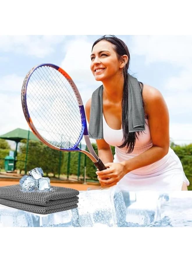Customized Quick-Drying Ice Cooling Towel For Outdoor Sports, Sweat-Absorbent Microfiber Gym Towel With Instant Cooling, Sublimation Printing For Fitness, Camping, Neck, Face & Travel Use Swim Towels (١٠)