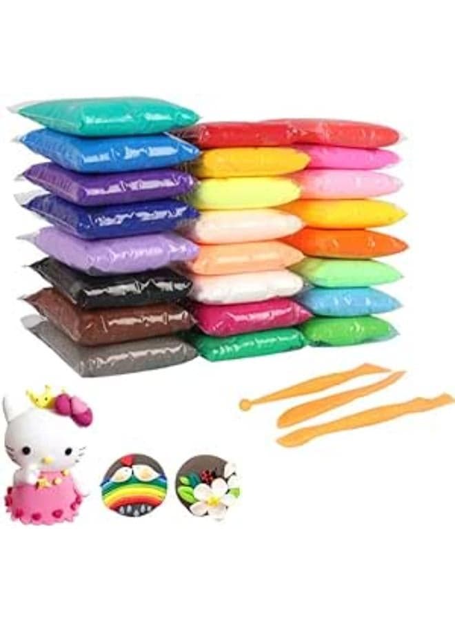 imtion (pack of 36 pcs) gift for kids diy ultra light modelling mind sharpening and bouncing clay with tools for kids and art & craft + free cartoon striker ((pack of 36 pc clay set))- Multi color