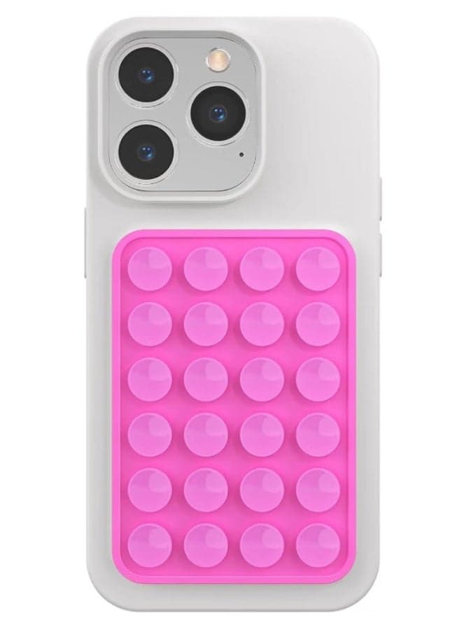 Bubbles Phone Wall Mount Pad – Reusable Phone Holder for Smooth Surfaces – Pink Cases & Covers