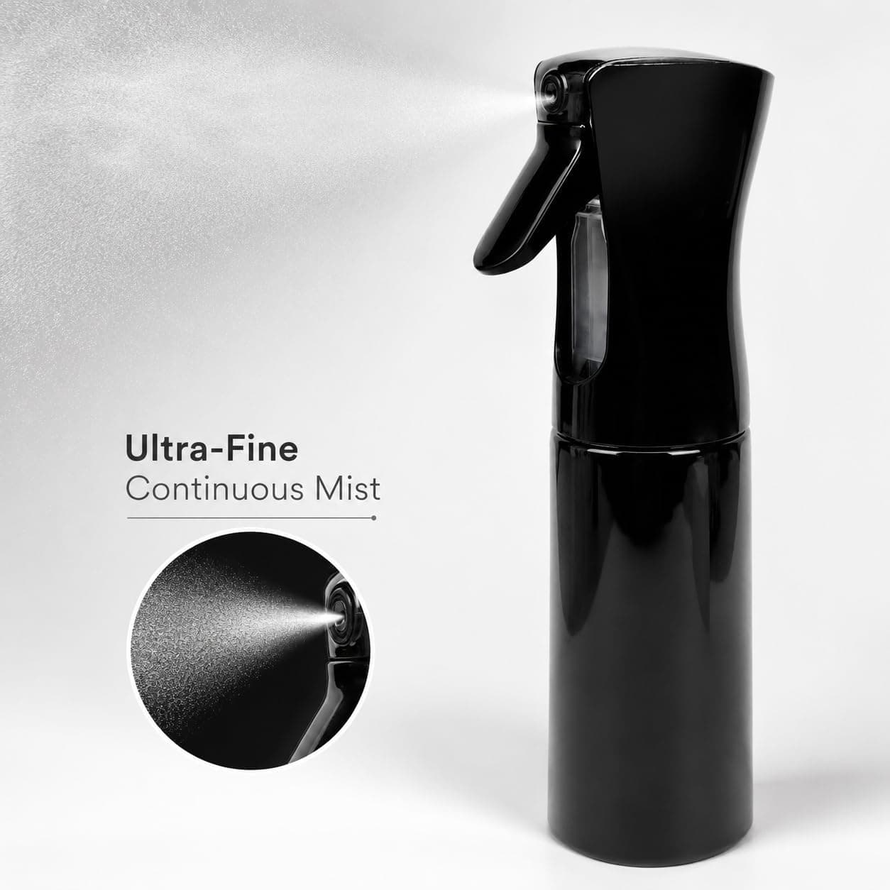 Continuous Spray Bottle for Hair 200ml Refillable Plastic Water Mister, 2-Sec... Hair Mists (4)