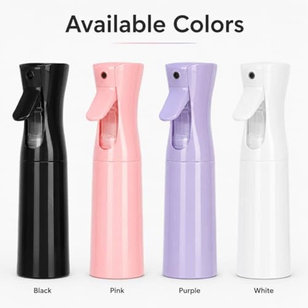 Continuous Spray Bottle for Hair 200ml Refillable Plastic Water Mister, 2-Sec... Hair Mists (7)