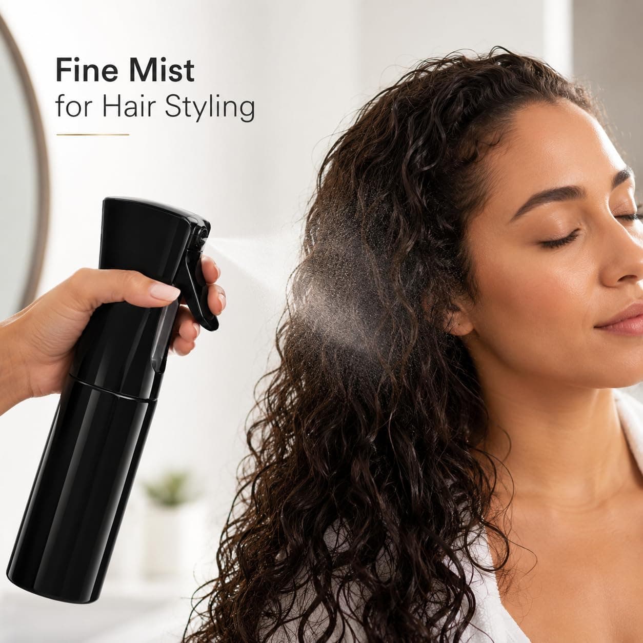 Continuous Spray Bottle for Hair 200ml Refillable Plastic Water Mister, 2-Sec... Hair Mists
