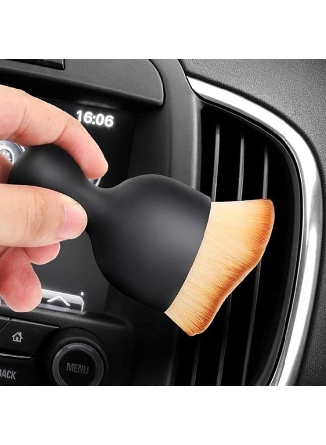 Compact Car Interior Cleaning Brush – Soft Bristles Dust Remover for Dashboard, Air Conditioner Vents, Leather Seats, Computer and Everyday Cleaning-2Pcs Car Detailing Brushes (٢)