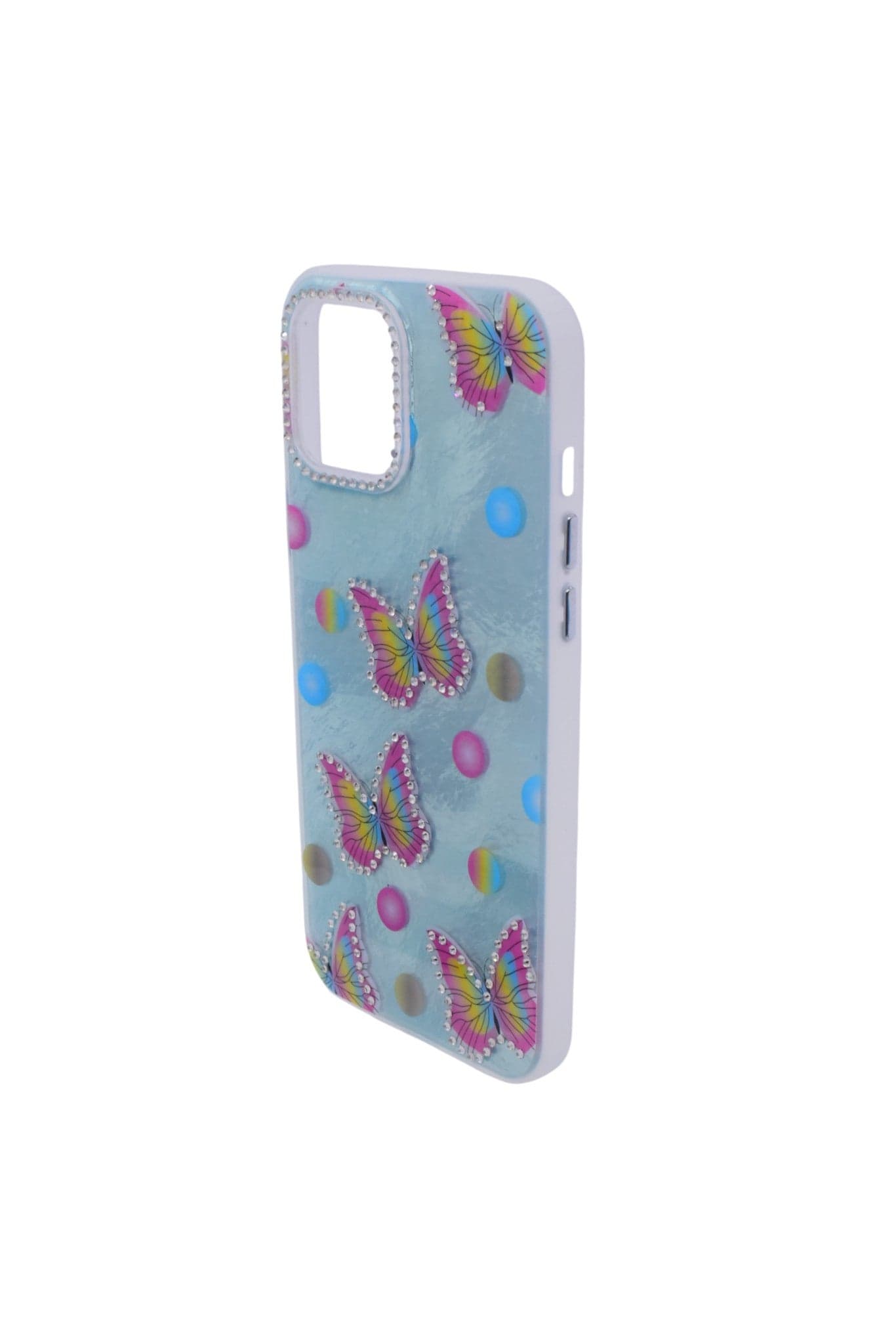 TPU Butterflies and Rhinestones Back Cover Case For iPhone 12 Pro Max - Multicolor CFS115 (٢)
