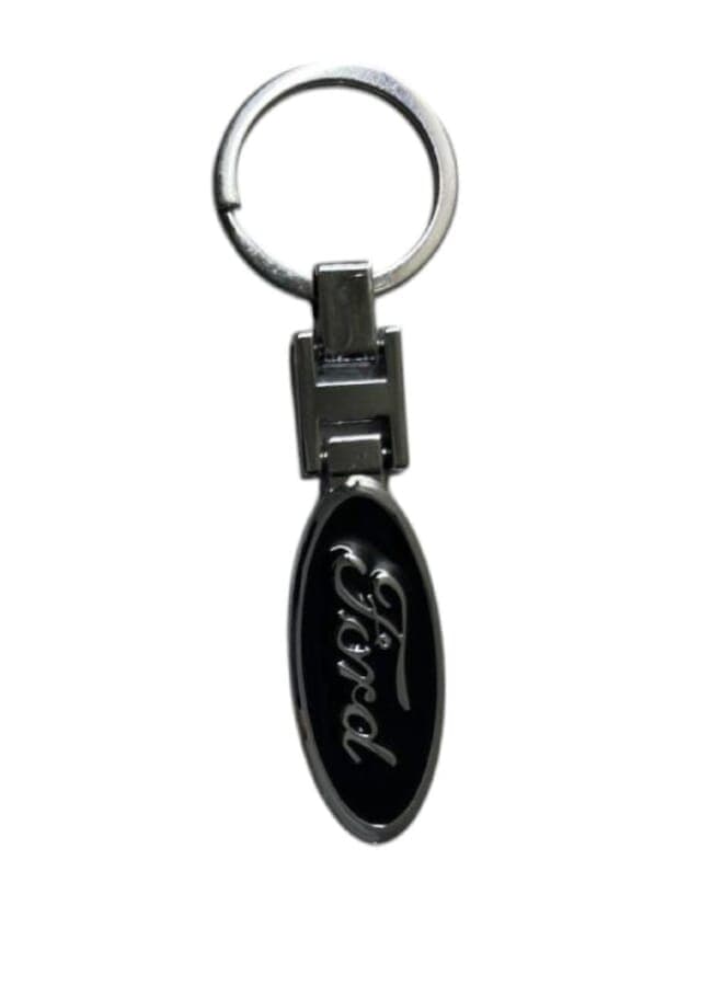 Luxury Metal Car Key Chain - Rust Resistant - Car Key Accessories - Black - Fits Ford Cars