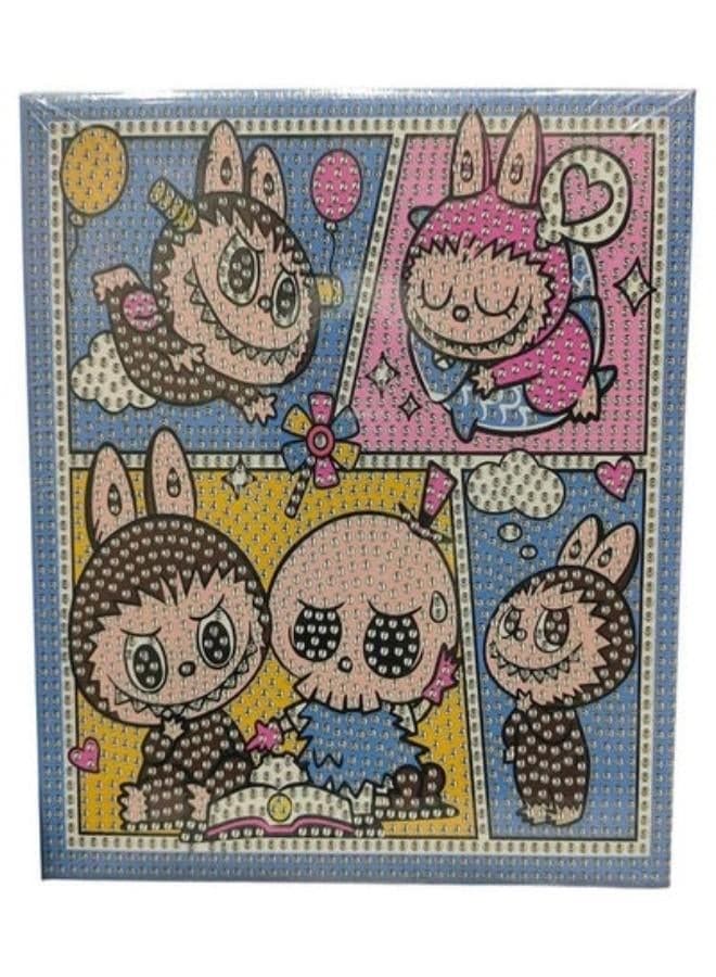 3D Diamond Painting Kit for Kids Develop Focus Skills and Patience, Improve Visual Coordination 20 X 20 cm (Assorted Shape) (4)